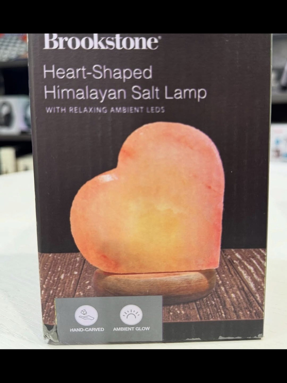 Brookstone Heart-Shaped Salt Lamp in Warm Orange